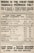 A vintage political advertisement highlights the rise in food prices and unemployment under a radical government compared to 1905. It lists the costs of various food items like bacon, cheese, and sardines under a unionist government in 1905 versus higher prices for the same items in 1909. It promotes tariff reform and increased employment.