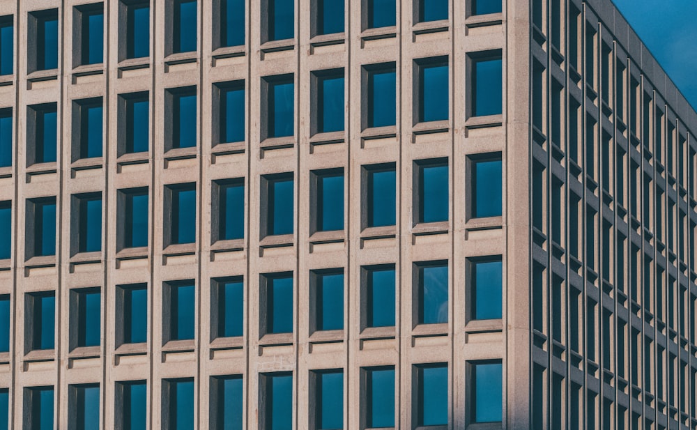 blue and white concrete building