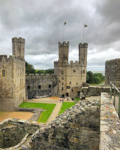 gray concrete castle under gray sky