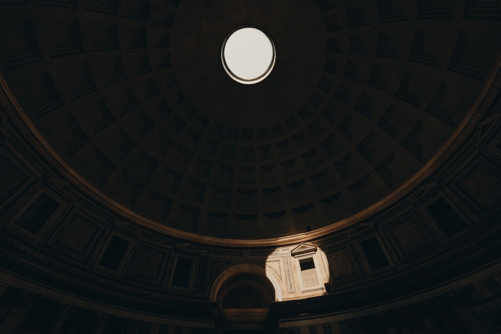 brown and white dome ceiling