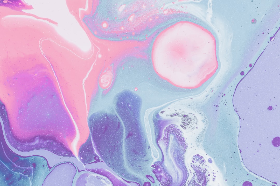 pink and teal abstract painting,