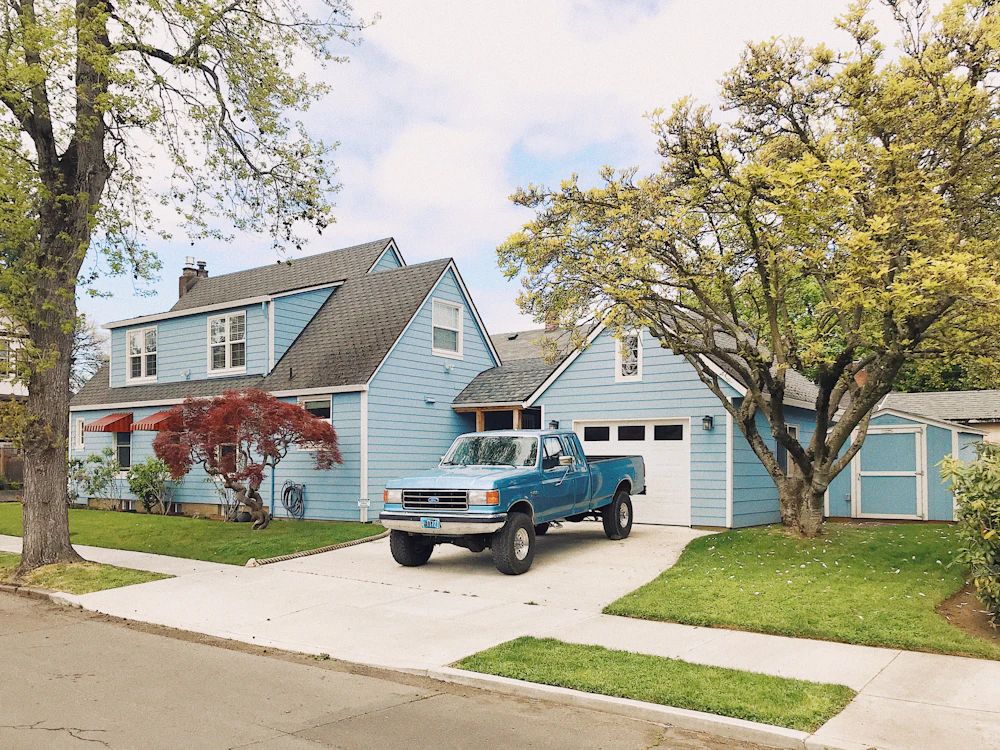 Manufactured home in a residential setting