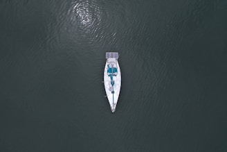 Exterior shot of a boat with solar panels and electrical wiring running seamlessly along the deck.