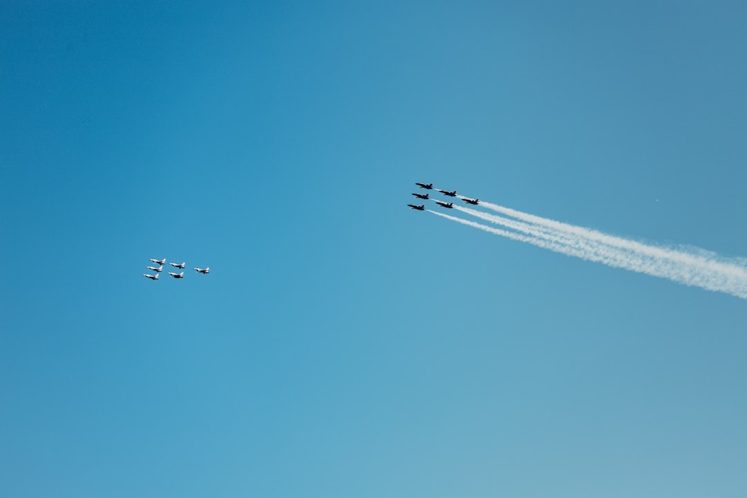 white airplane in the sky