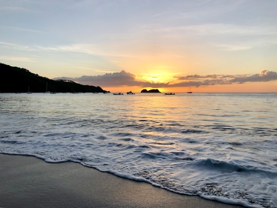 sea waves crashing on shore during sunset in Carrillo Costa Rica