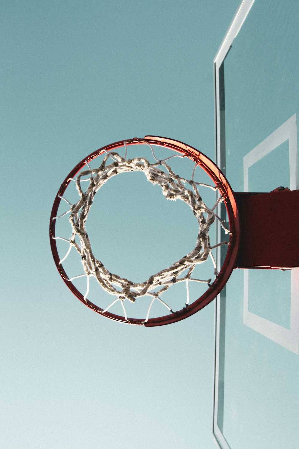 red and white basketball hoop