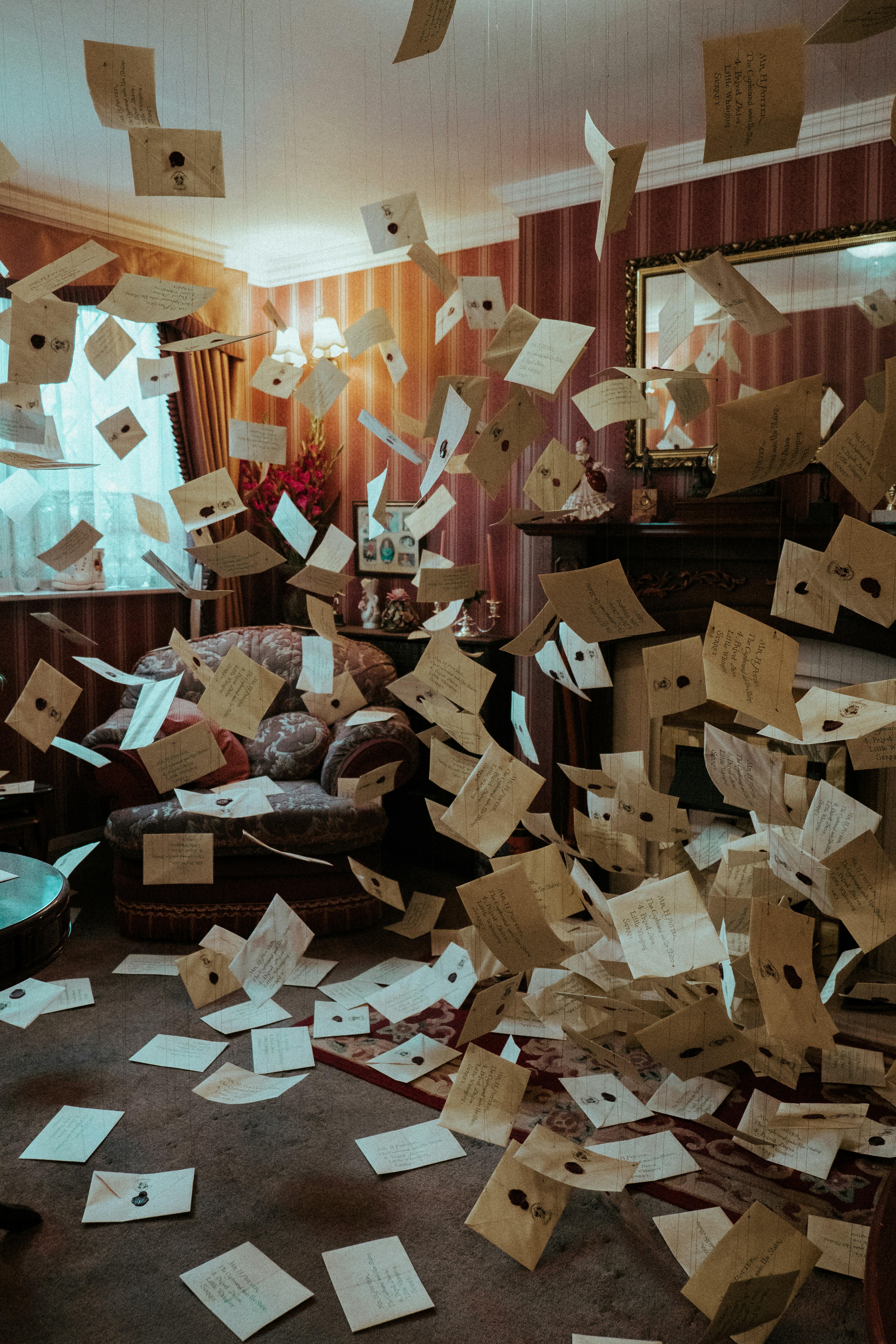 brown cardboard box on blue plastic container