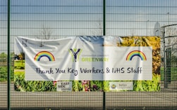 white and green labeled box