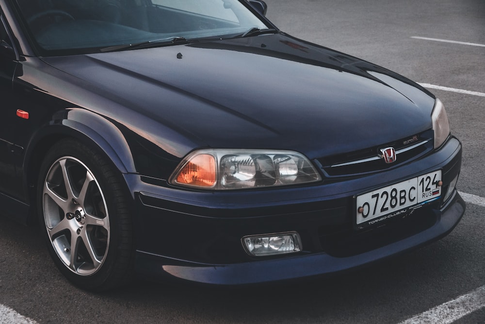 blue bmw car on road