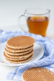 brown pancakes on white ceramic plate