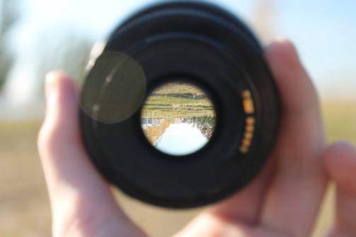 A close-up of a camera capturing a beautiful scene.