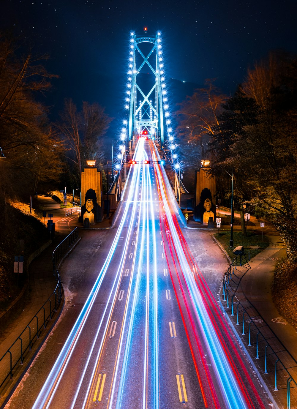 cars on road during night time