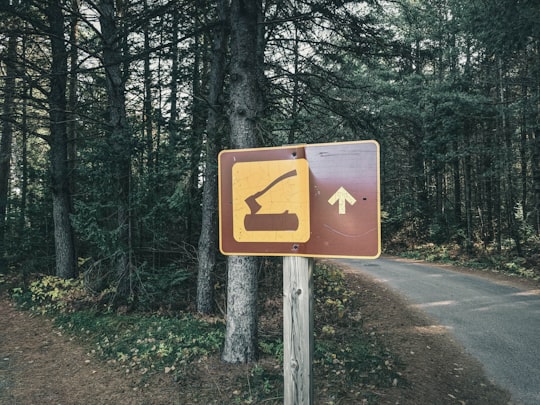 text road sign in Algonquin Park Canada