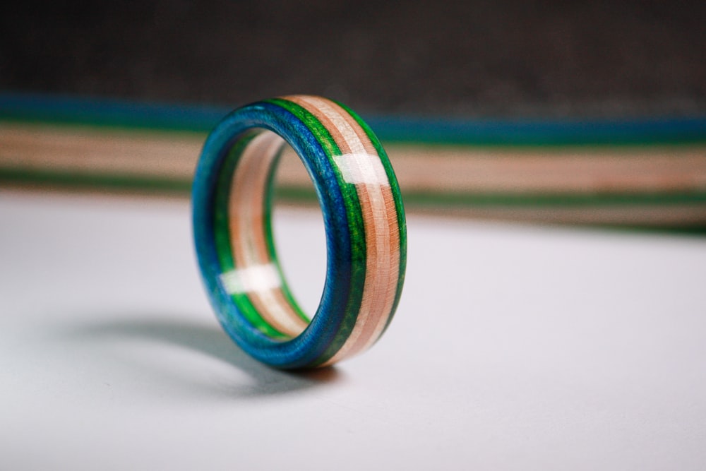 green blue and yellow ring
