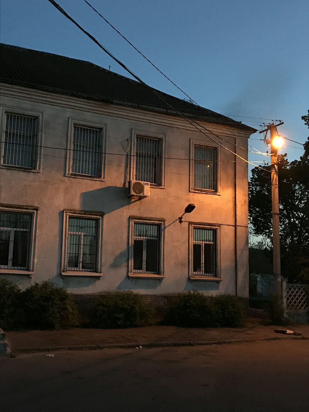 white concrete building during night time