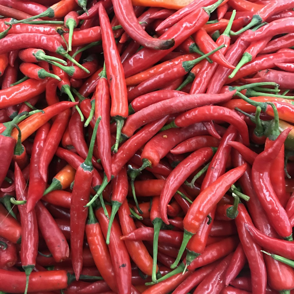 red chili lot on black textile