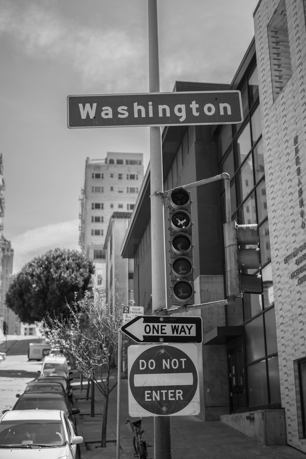 grayscale photo of stop sign