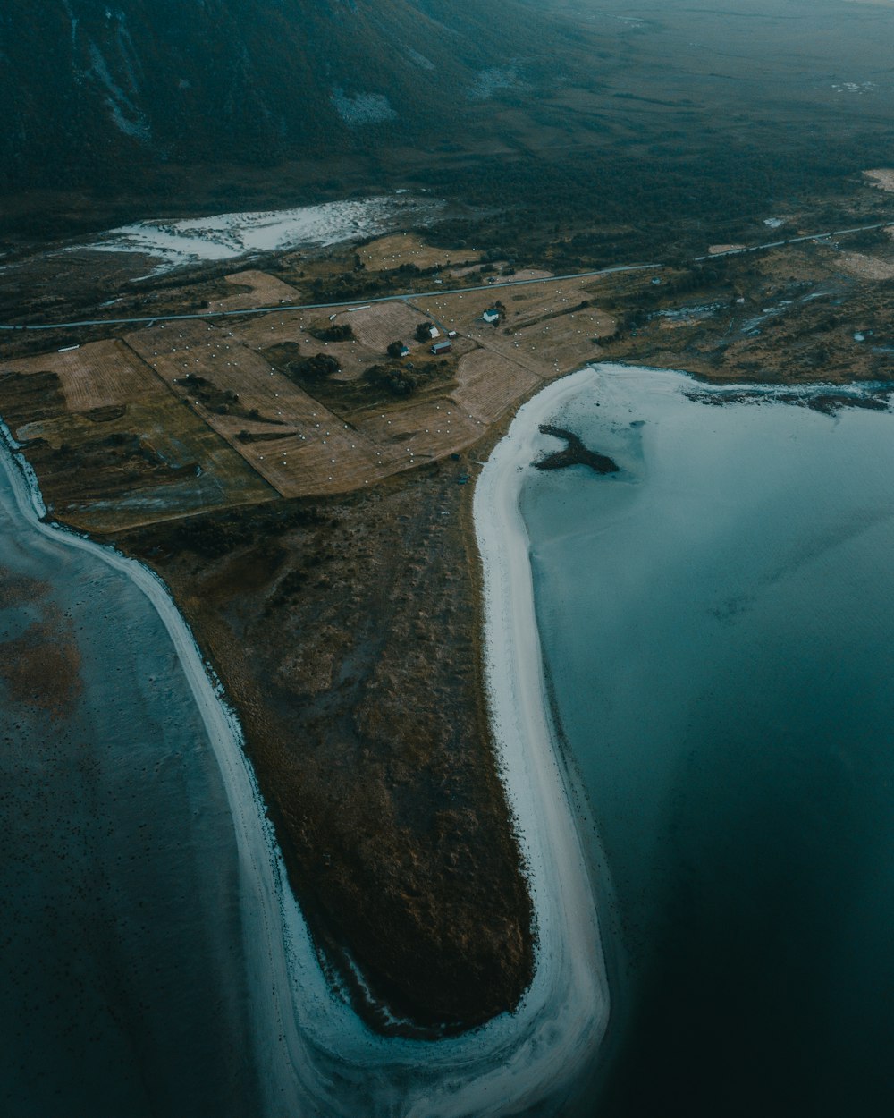 aerial view of a lake