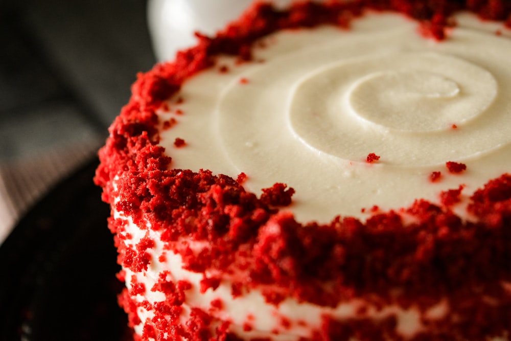 red and white heart shaped cake