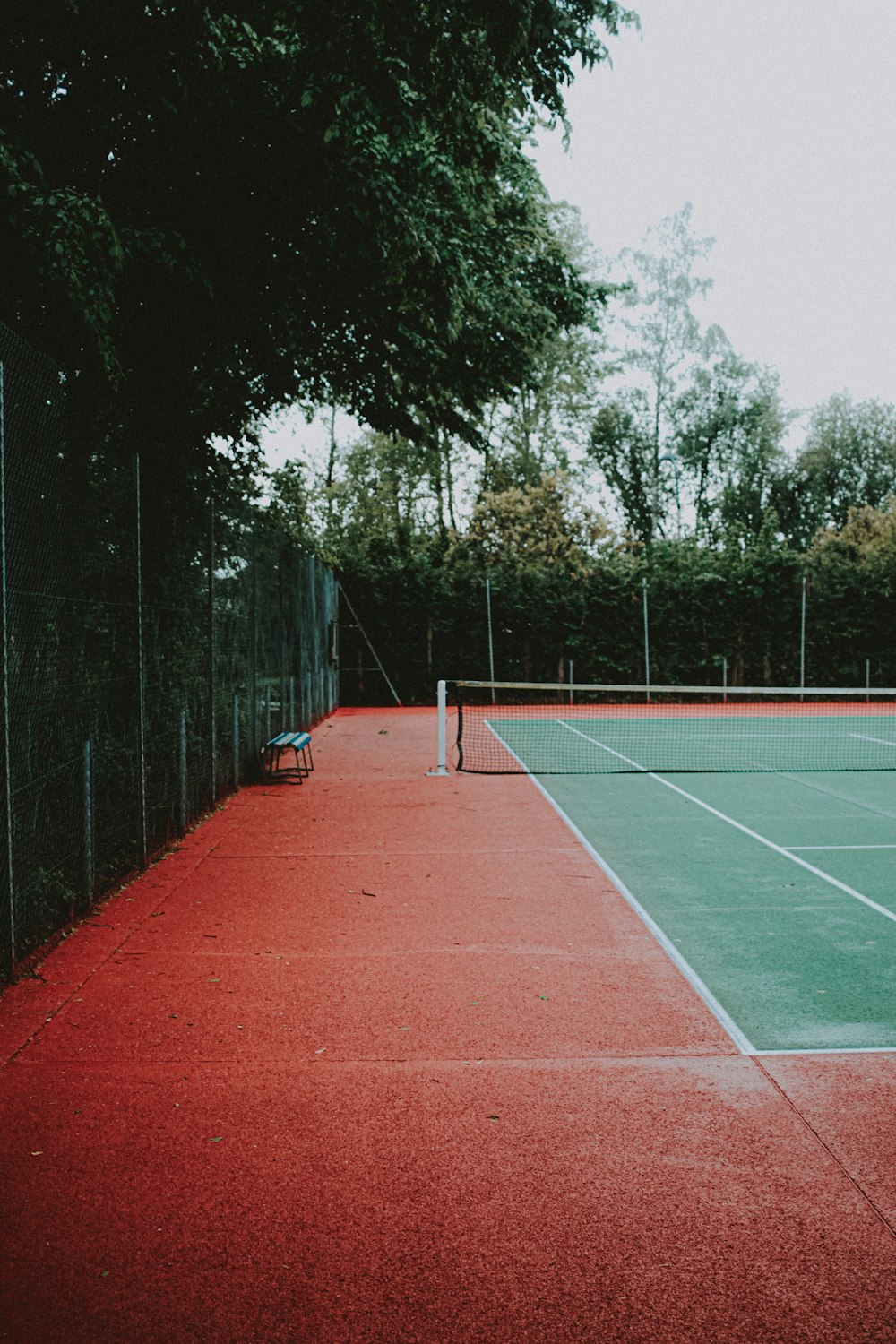 red and white basketball court