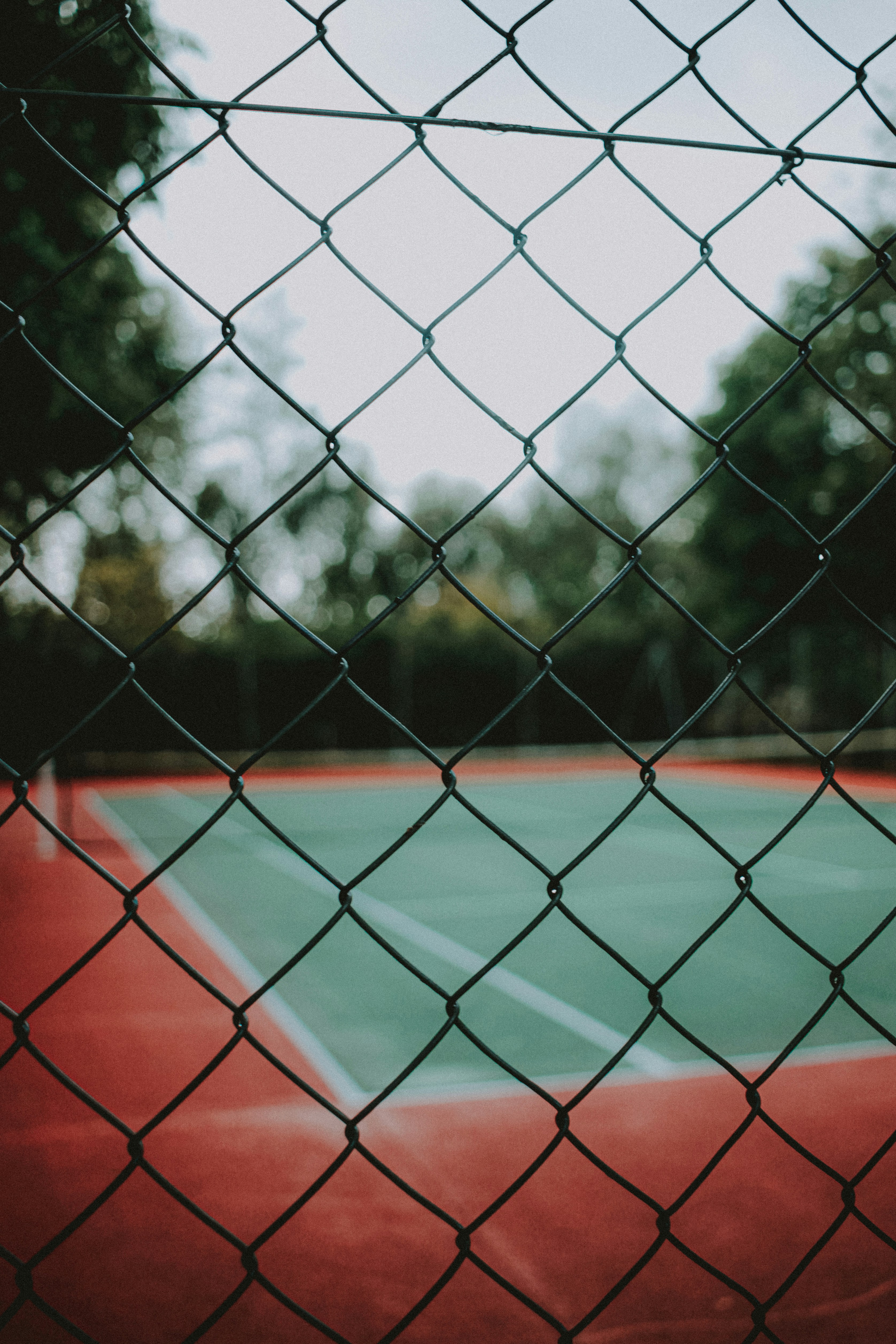 gray metal chain link fence