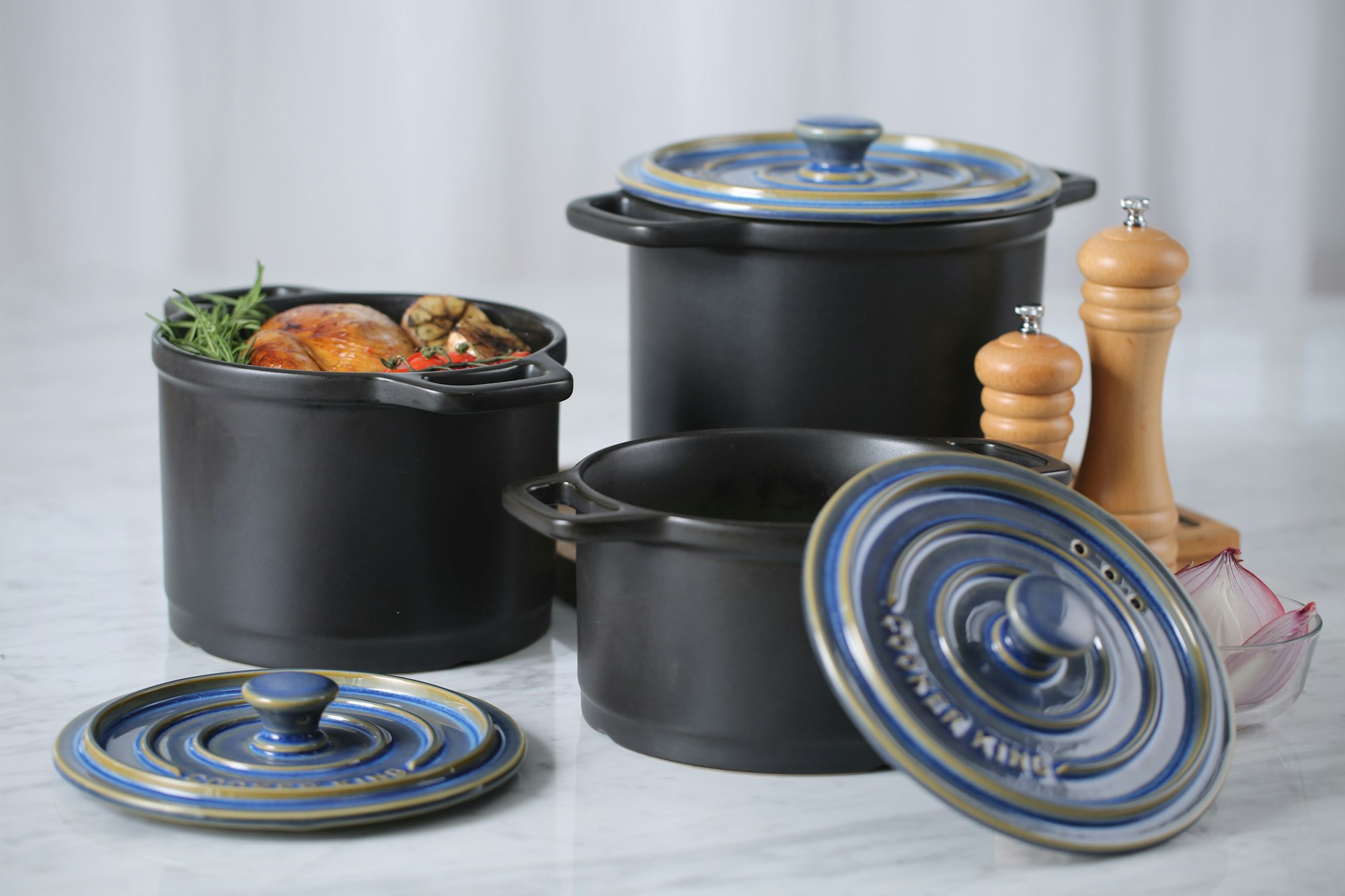 A set of pressure cookers