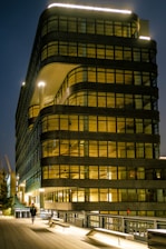 brown and black concrete building during night time