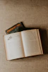 white book page on gray textile