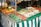 A close-up of fresh food products displayed on a market stall.