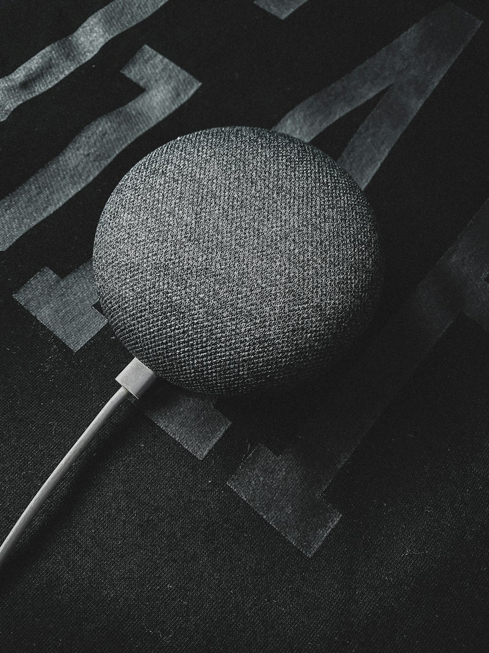 black and gray round textile