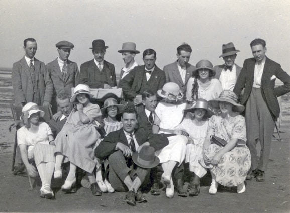 Diverse group of people wearing stylish casual and formal clothing outdoors