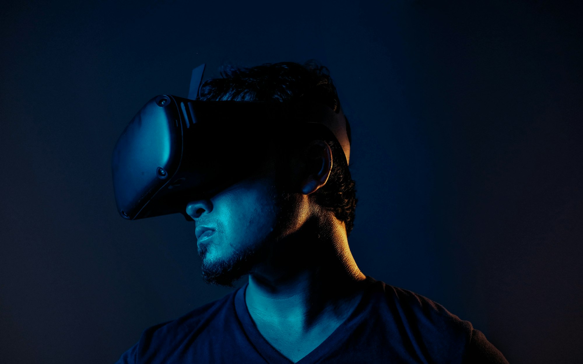 Man with VR headset