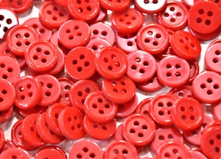 red and white plastic beads