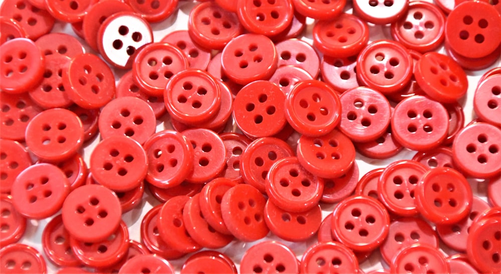 red and white plastic beads