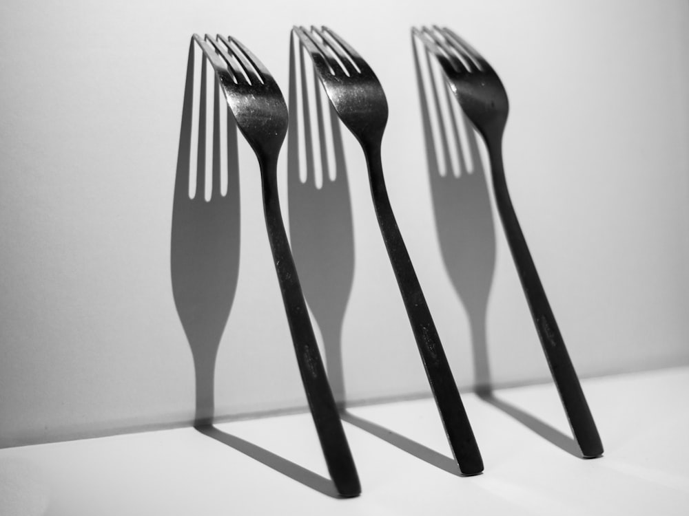 black fork and bread knife