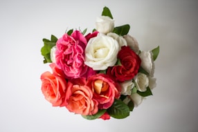 pink and white rose bouquet