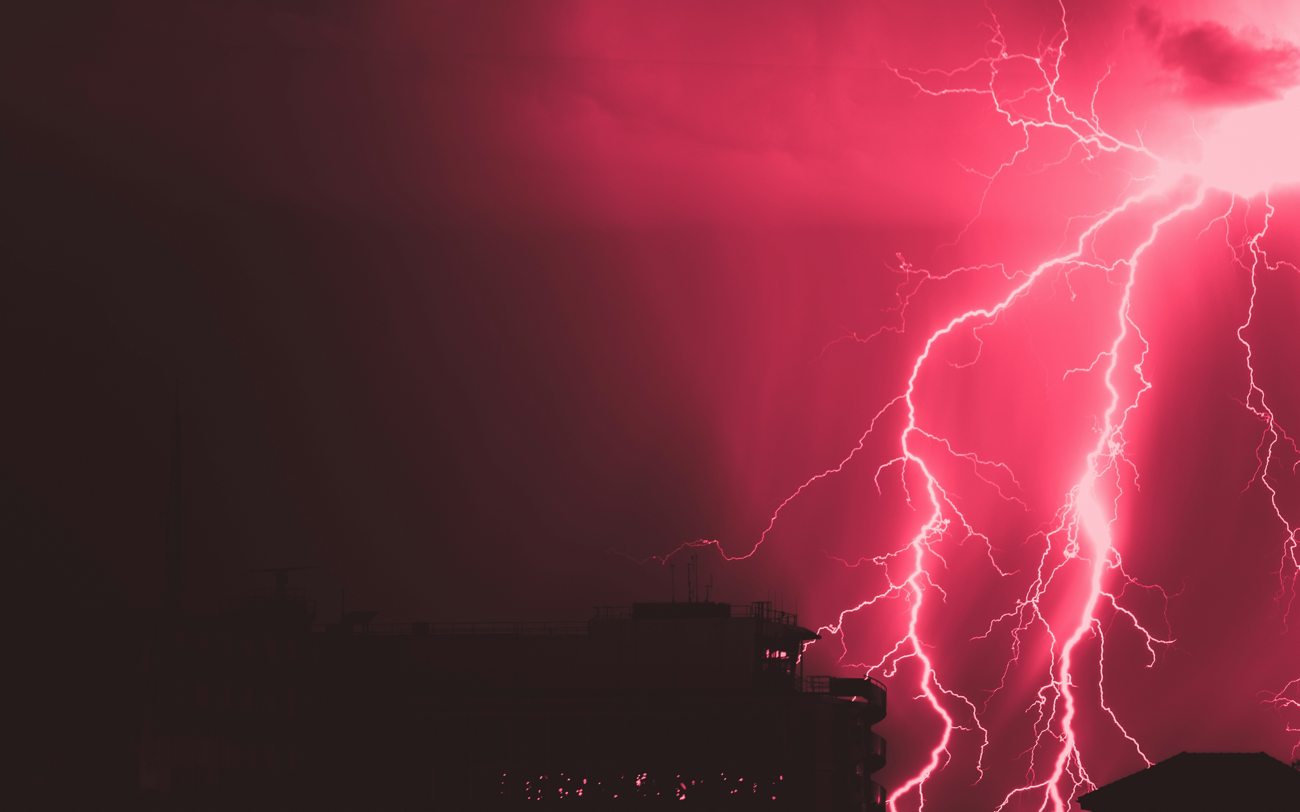Red And Blue Lightning During Night Time Photo Free Image On Unsplash