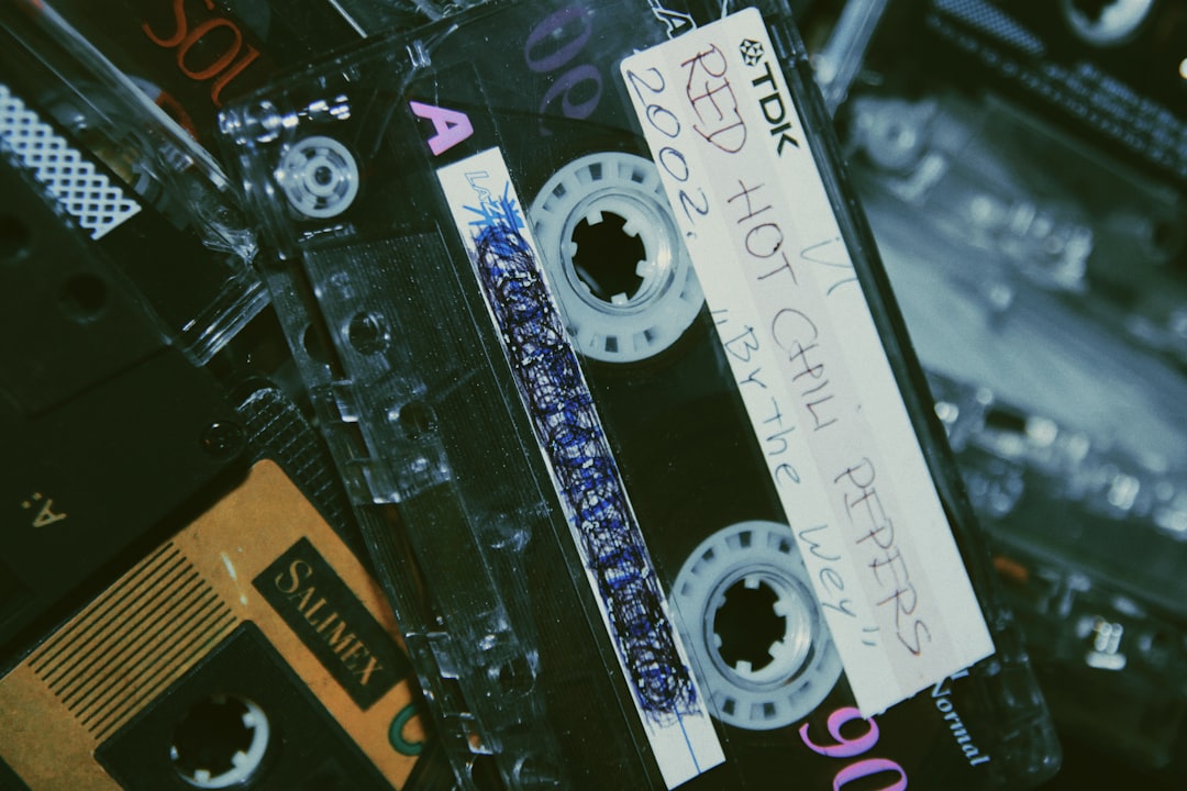 black and white cassette tape