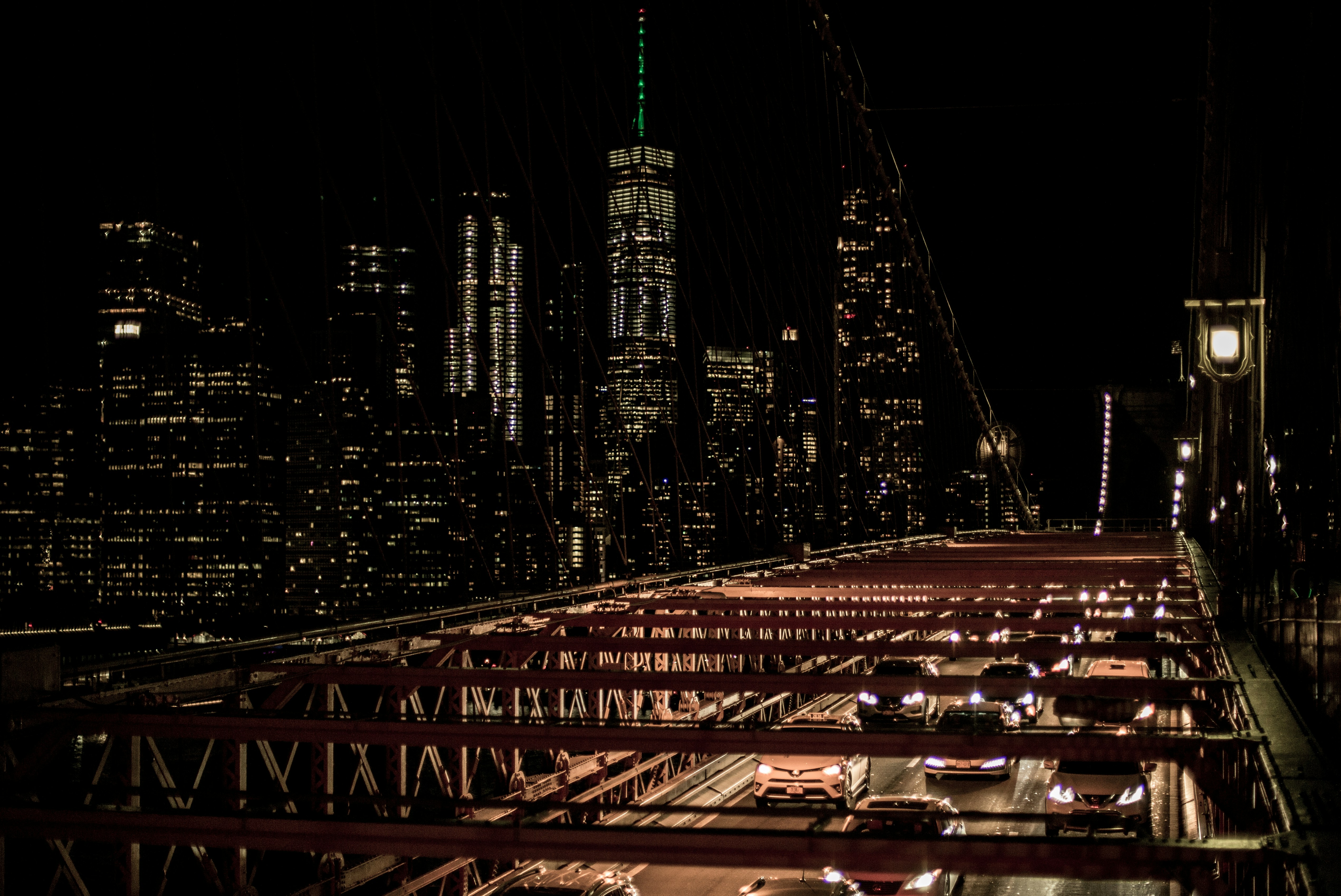 city with high rise buildings during night time