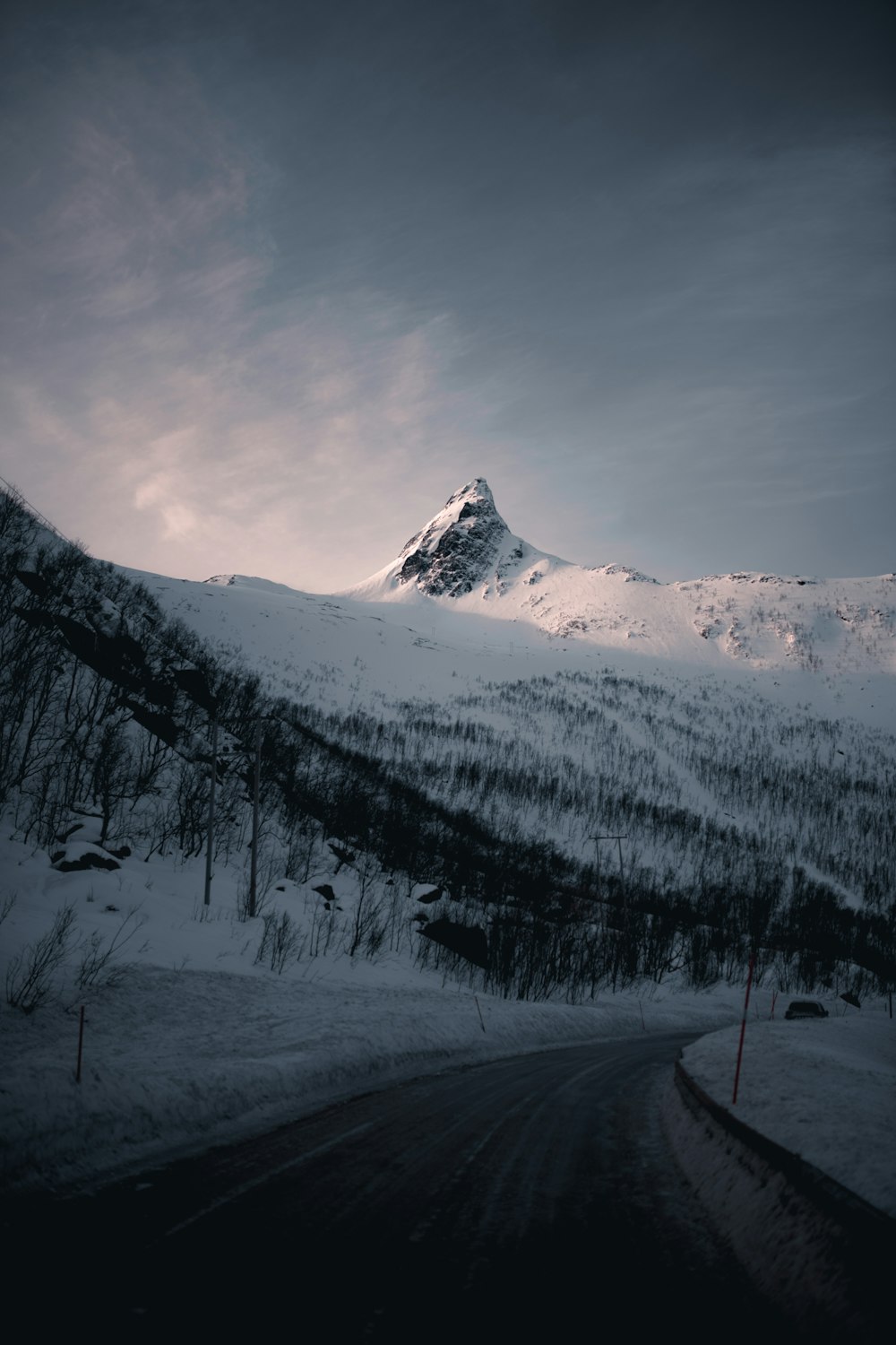 snow covered mountain during daytime