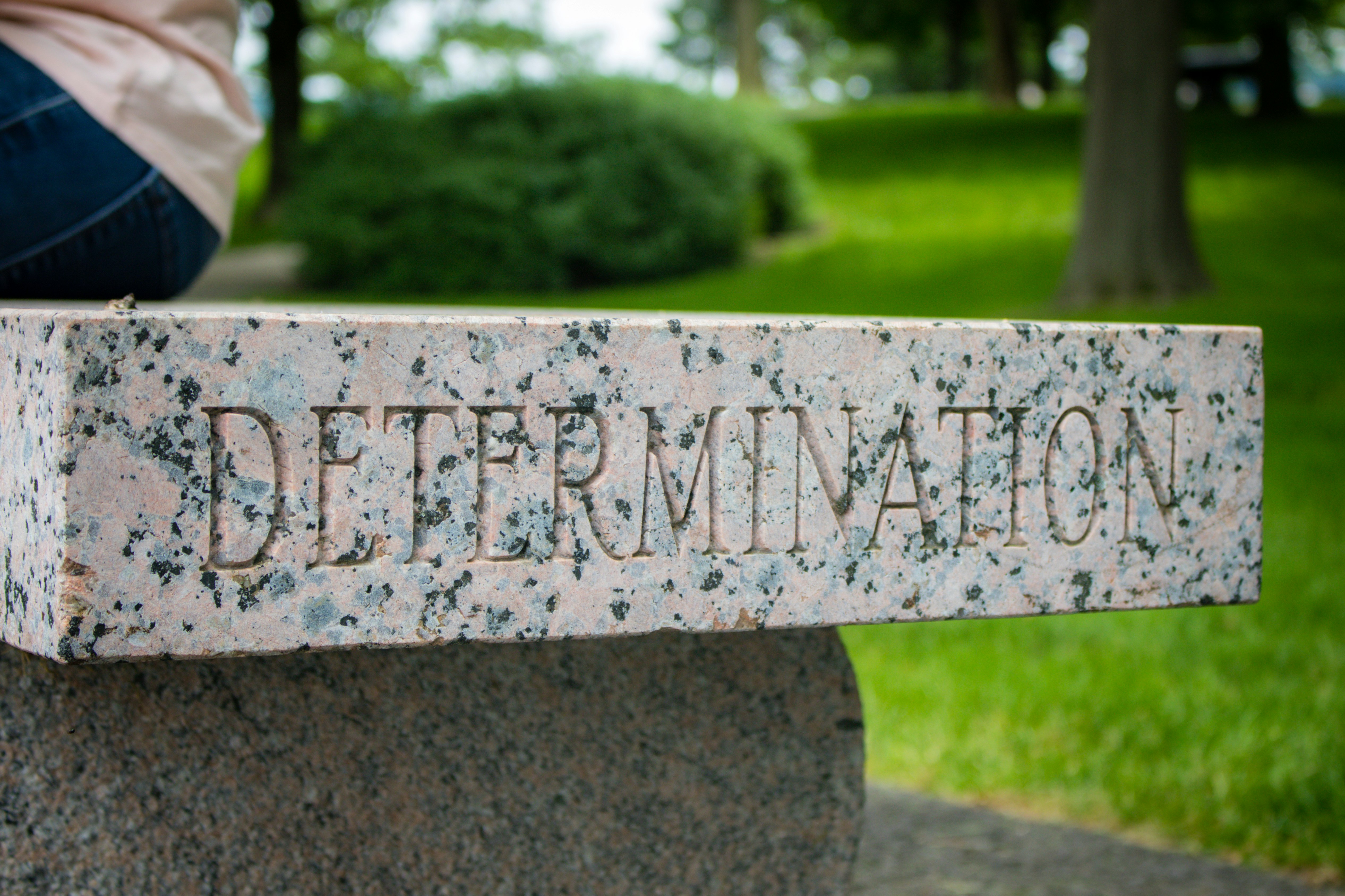 "Determination" bench - Trophy Point at the United States Military Academy at West Point