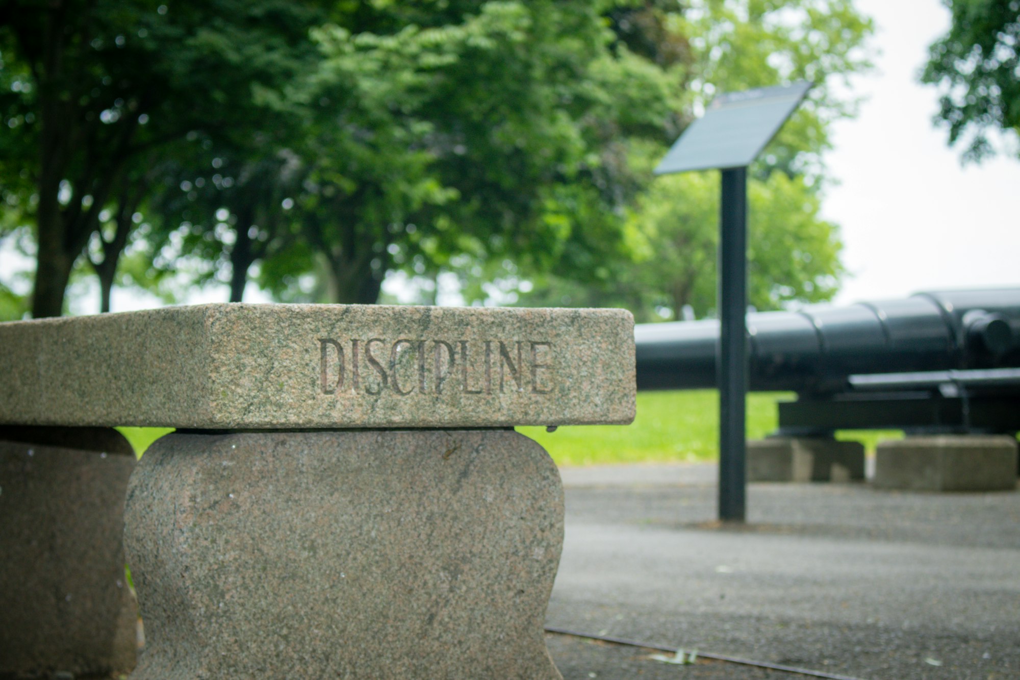 "Discipline" bench - Trophy Point at the United States Military Academy at West Point