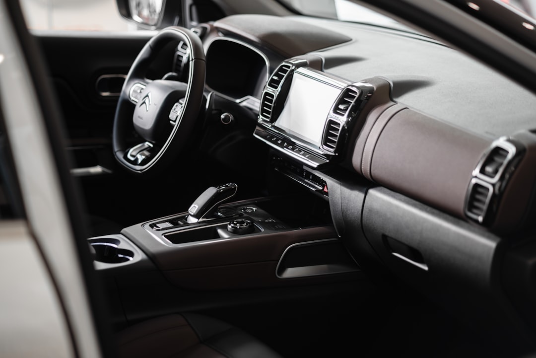 black and brown car interior