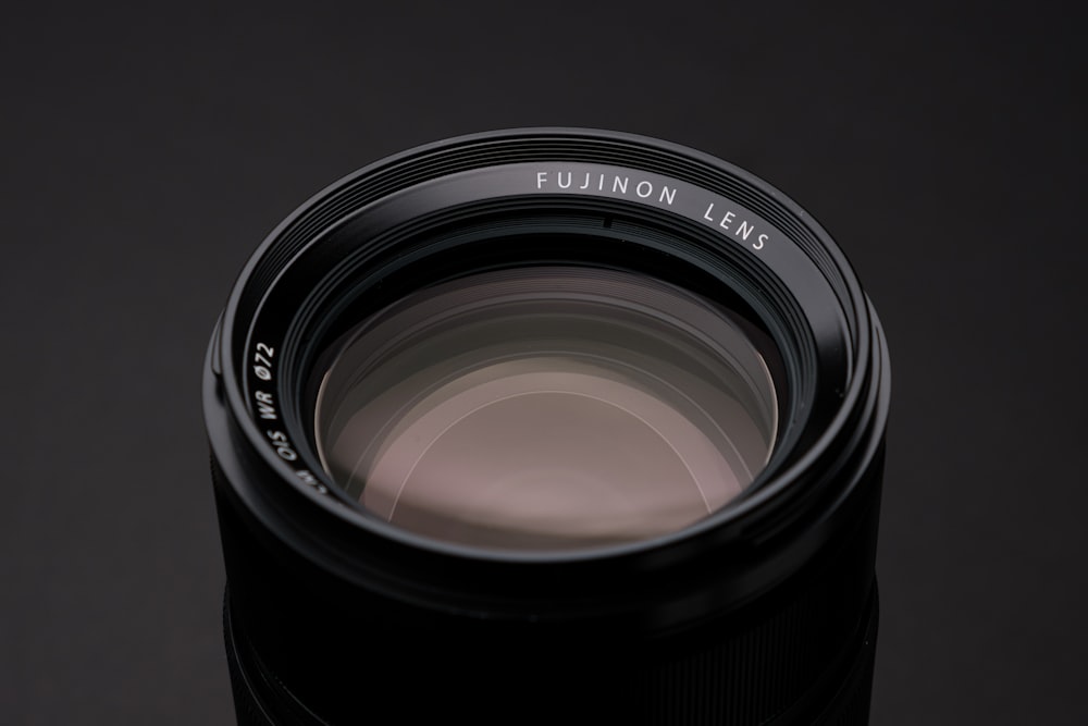 black camera lens with lens