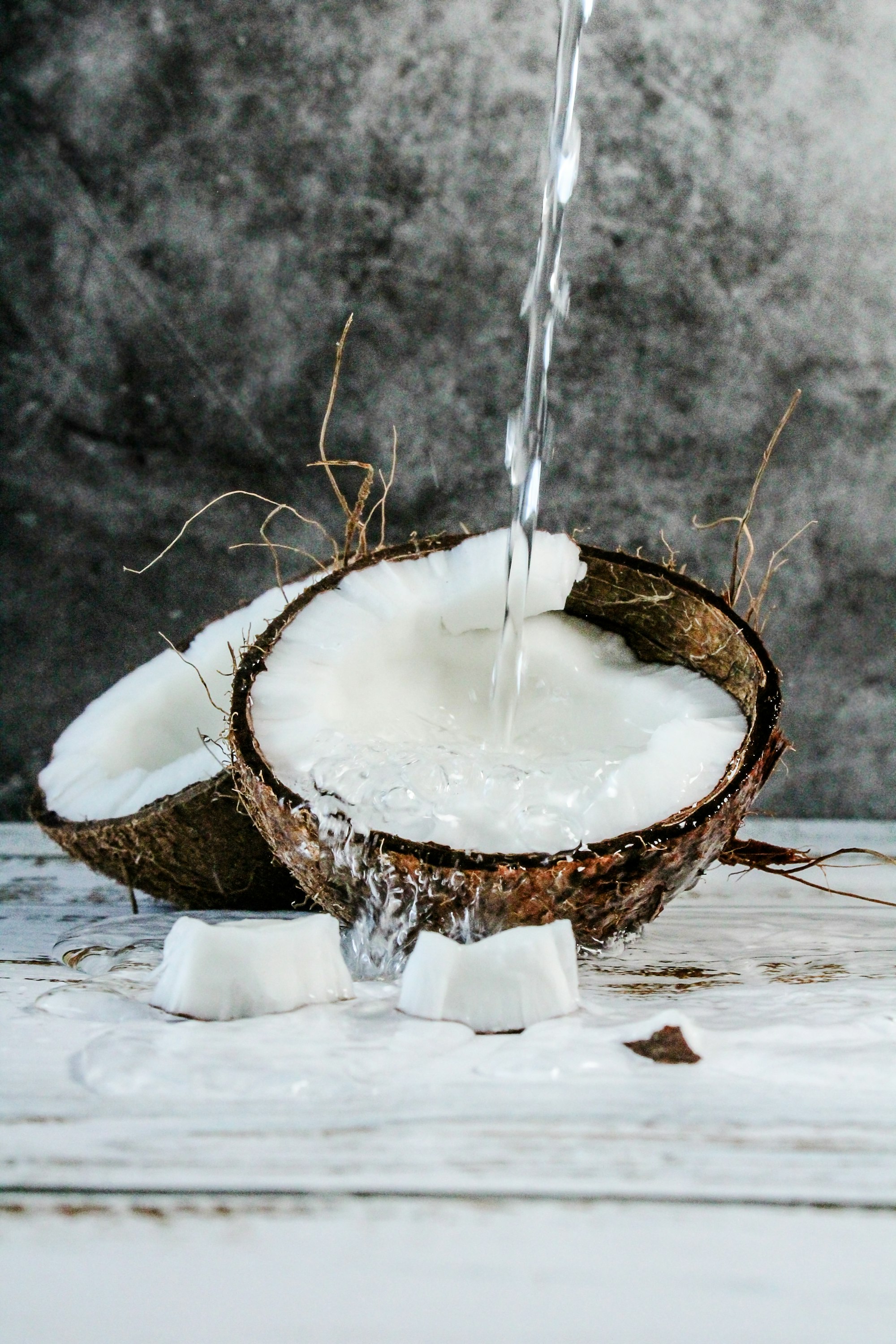 Cracked Coconut and water splash