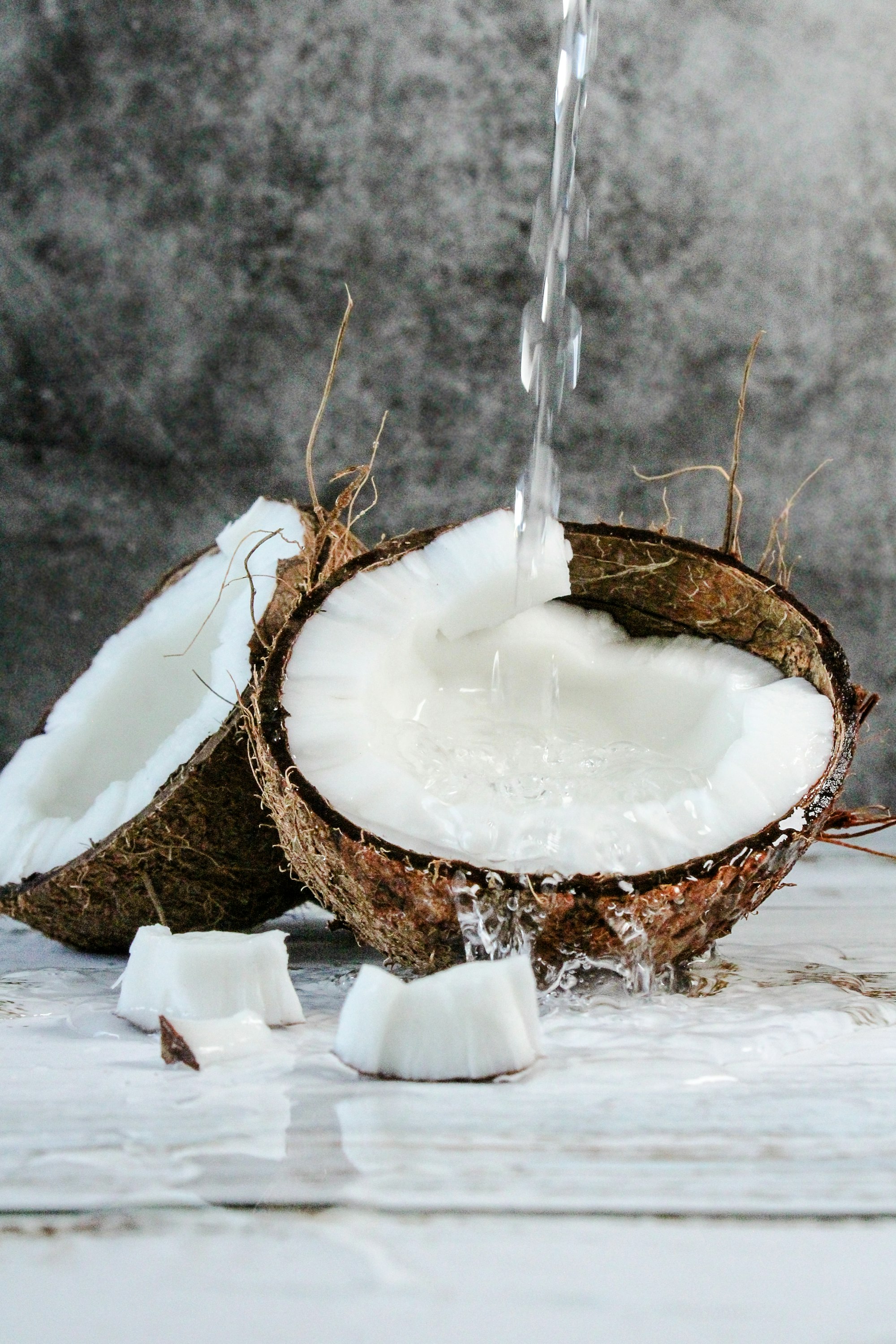 Cracked Coconut and water splash