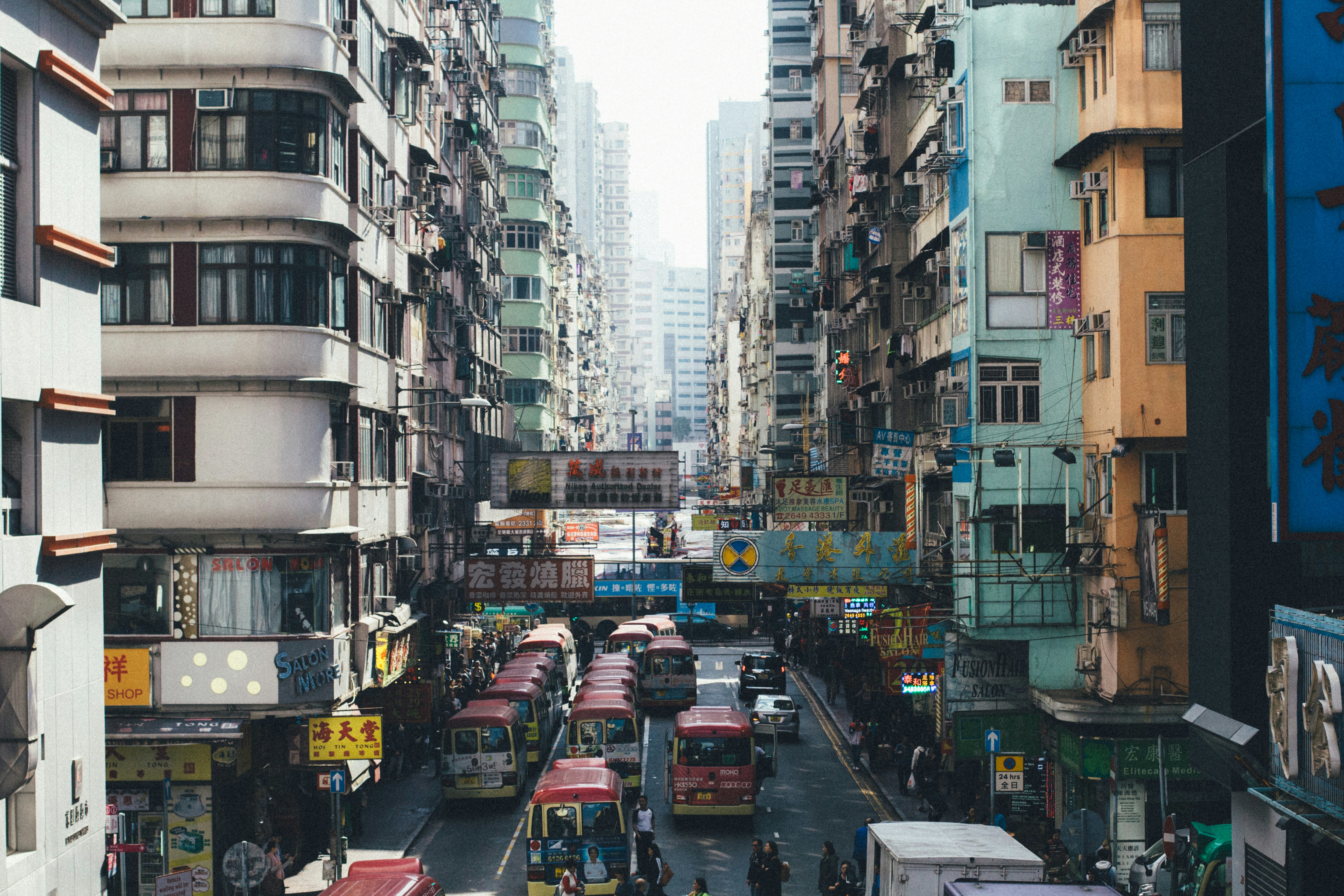cars on road in city during daytime, Mong Kok district in Hong Kong