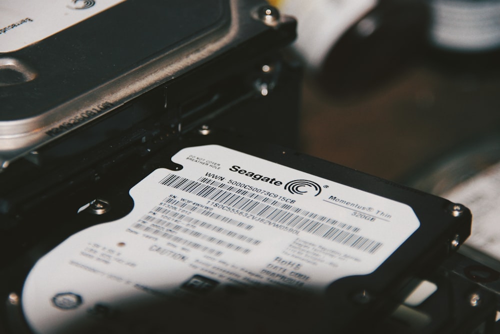 black and white hard disk drive