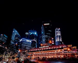 city buildings during night time