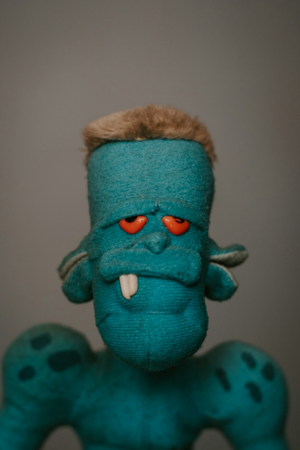 blue and brown plush toy